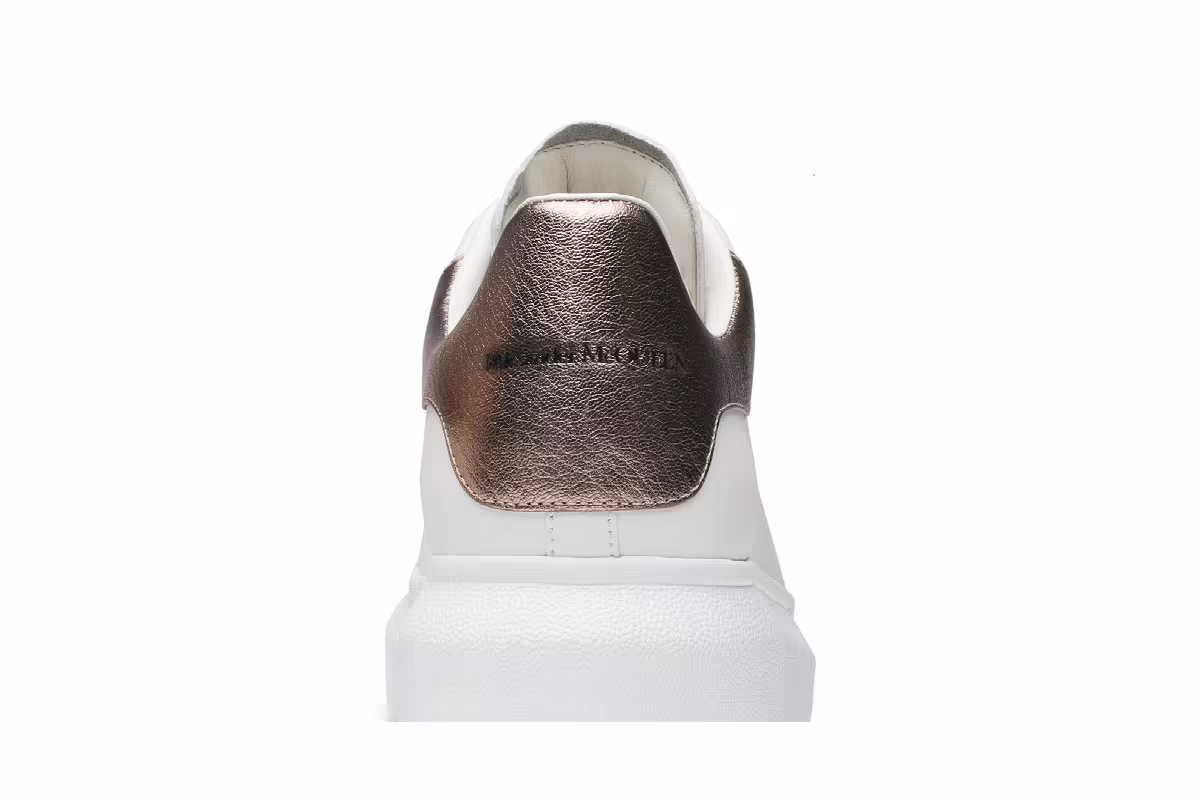 Alexander McQueen Women's Oversized Sneaker White Rose Gold, view 8