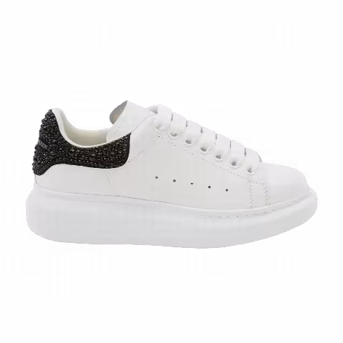 Alexander McQueen Wmns Oversized Sneaker 'White Black Crystal'