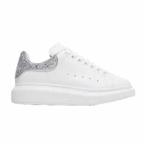 Alexander McQueen Wmns Oversized Sneaker 'White Silver Glitter'