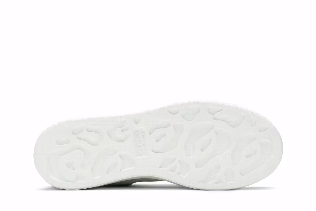 Alexander McQueen Women's Oversized Sneaker White Chrome Green, view 5