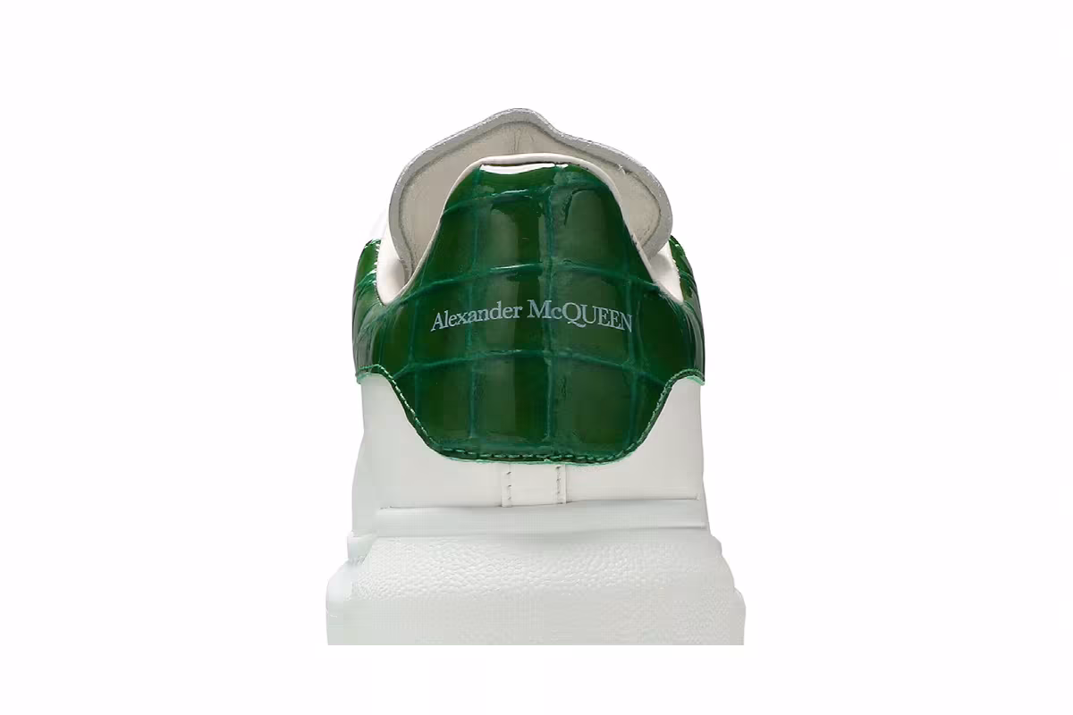 Alexander McQueen Women's Oversized Sneaker White Chrome Green, view 8