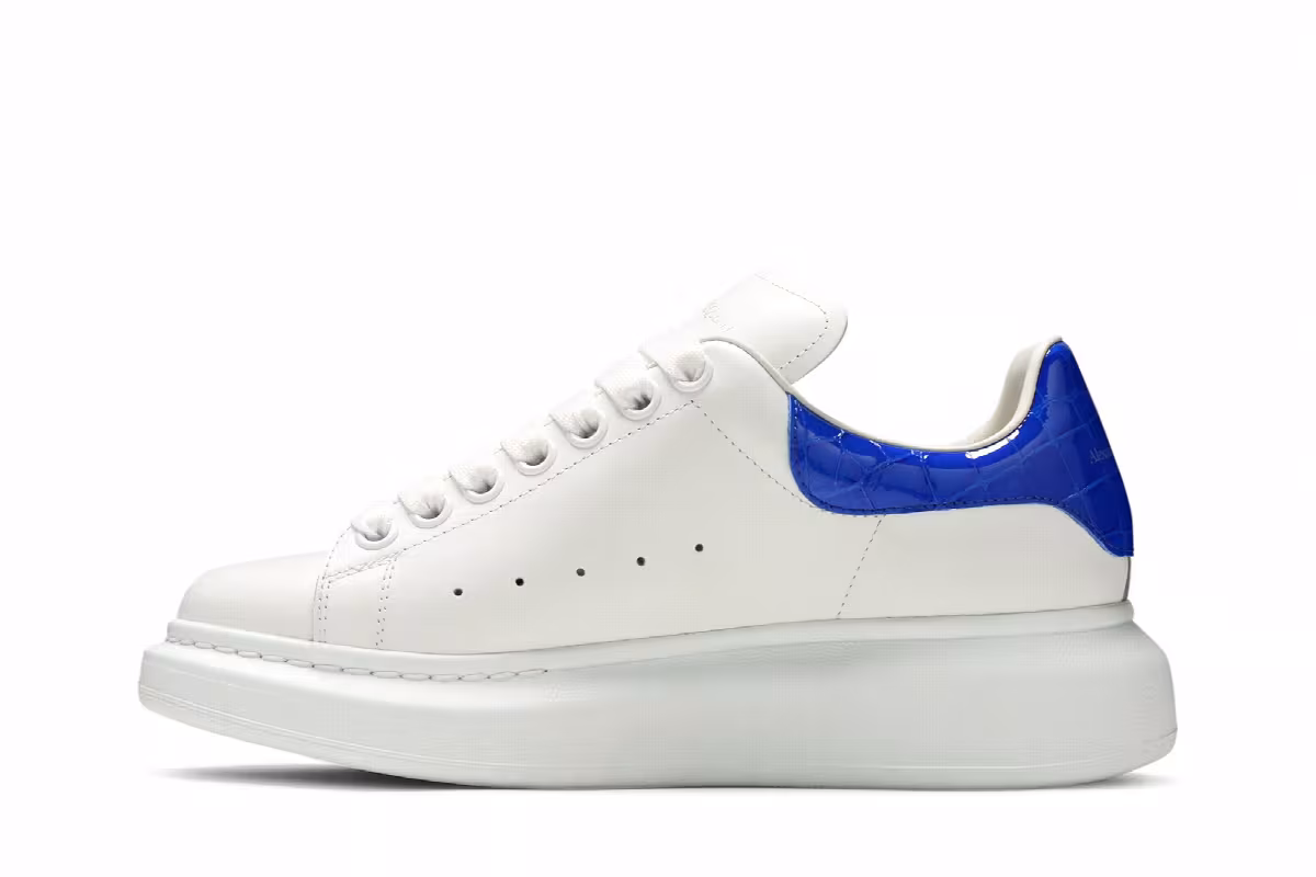 Alexander McQueen Women's Oversized Sneaker White Ultramarine, view 4