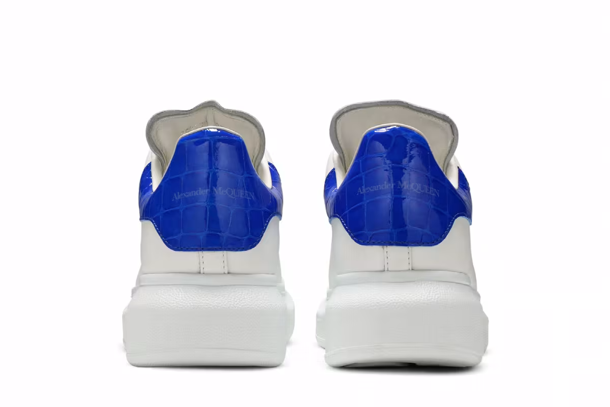 Alexander McQueen Women's Oversized Sneaker White Ultramarine, view 7