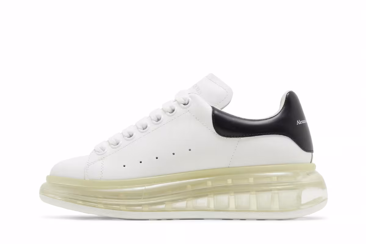 Alexander McQueen Women's Oversized Sneaker White Black, view 4