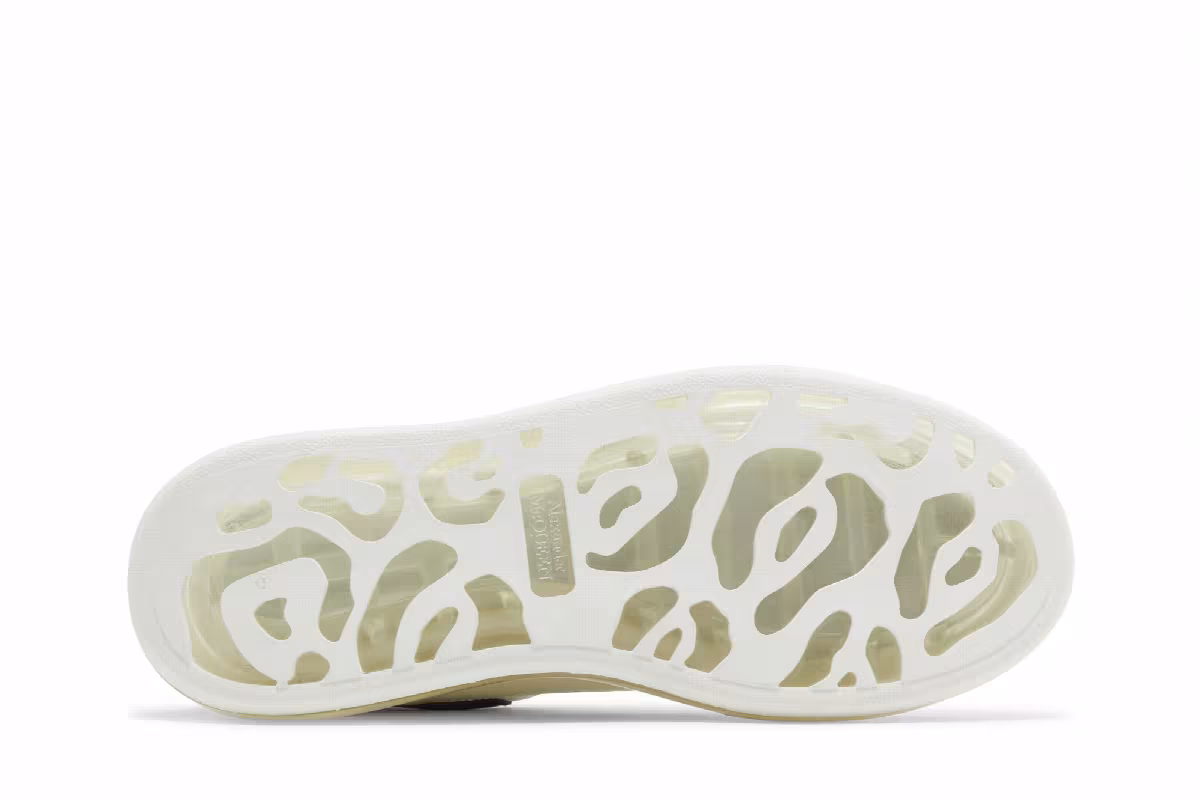 Alexander McQueen Women's Oversized Sneaker White Black, view 5