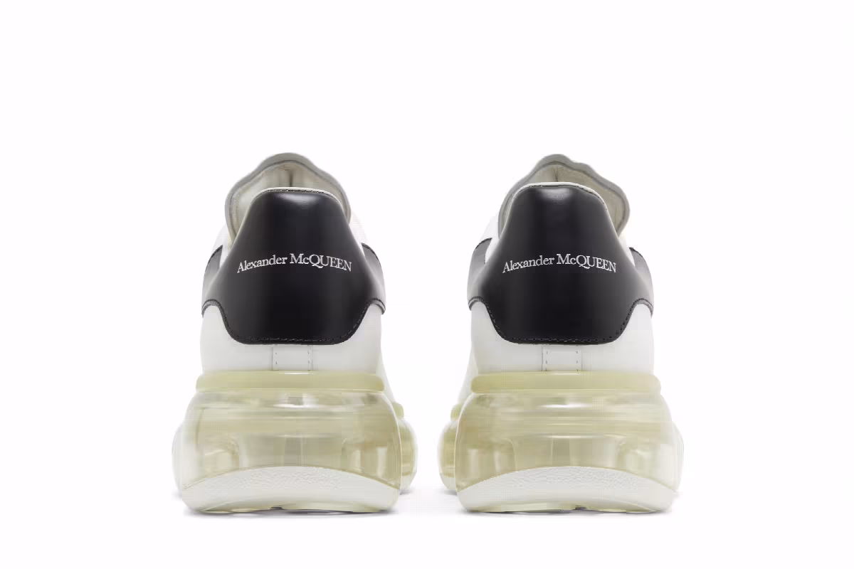 Alexander McQueen Women's Oversized Sneaker White Black, view 7