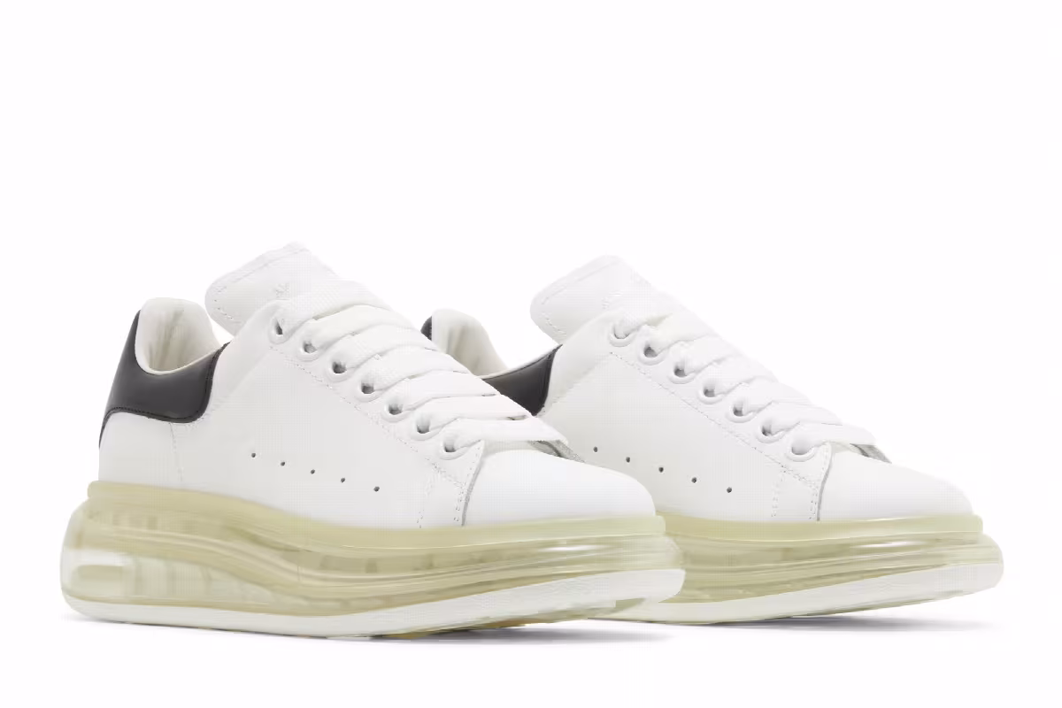 Alexander McQueen Women's Oversized Sneaker White Black, view 9