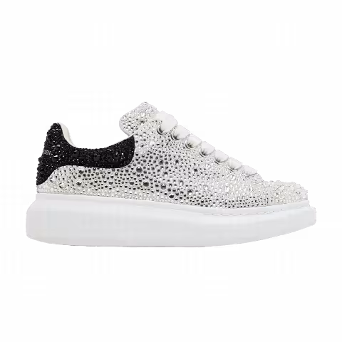 Alexander McQueen Wmns Oversized Sneaker 'White Black Crystal'