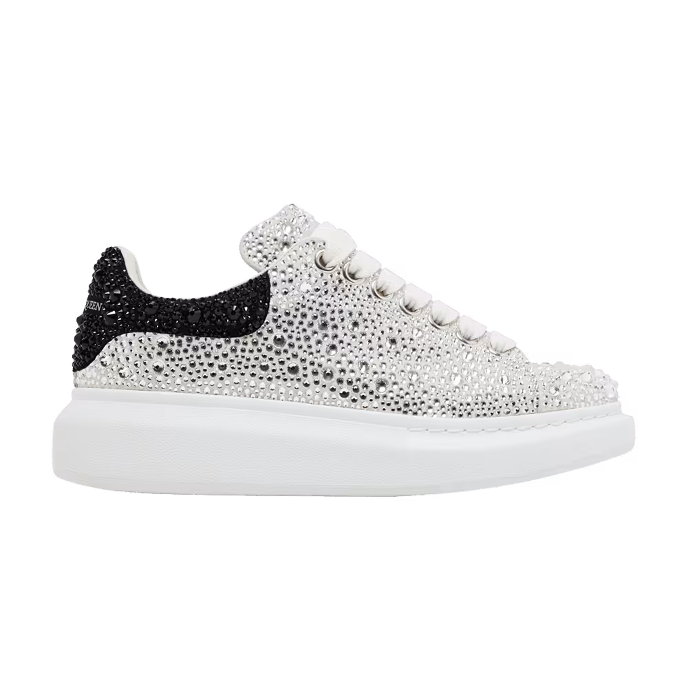 Alexander McQueen Women's Oversized Sneaker White Black Crystal