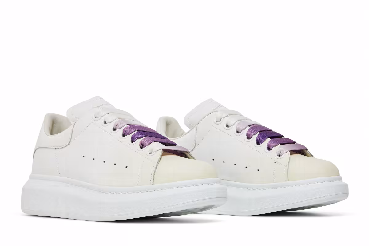 Alexander McQueen Women's Oversized Sneaker White Violet, view 9