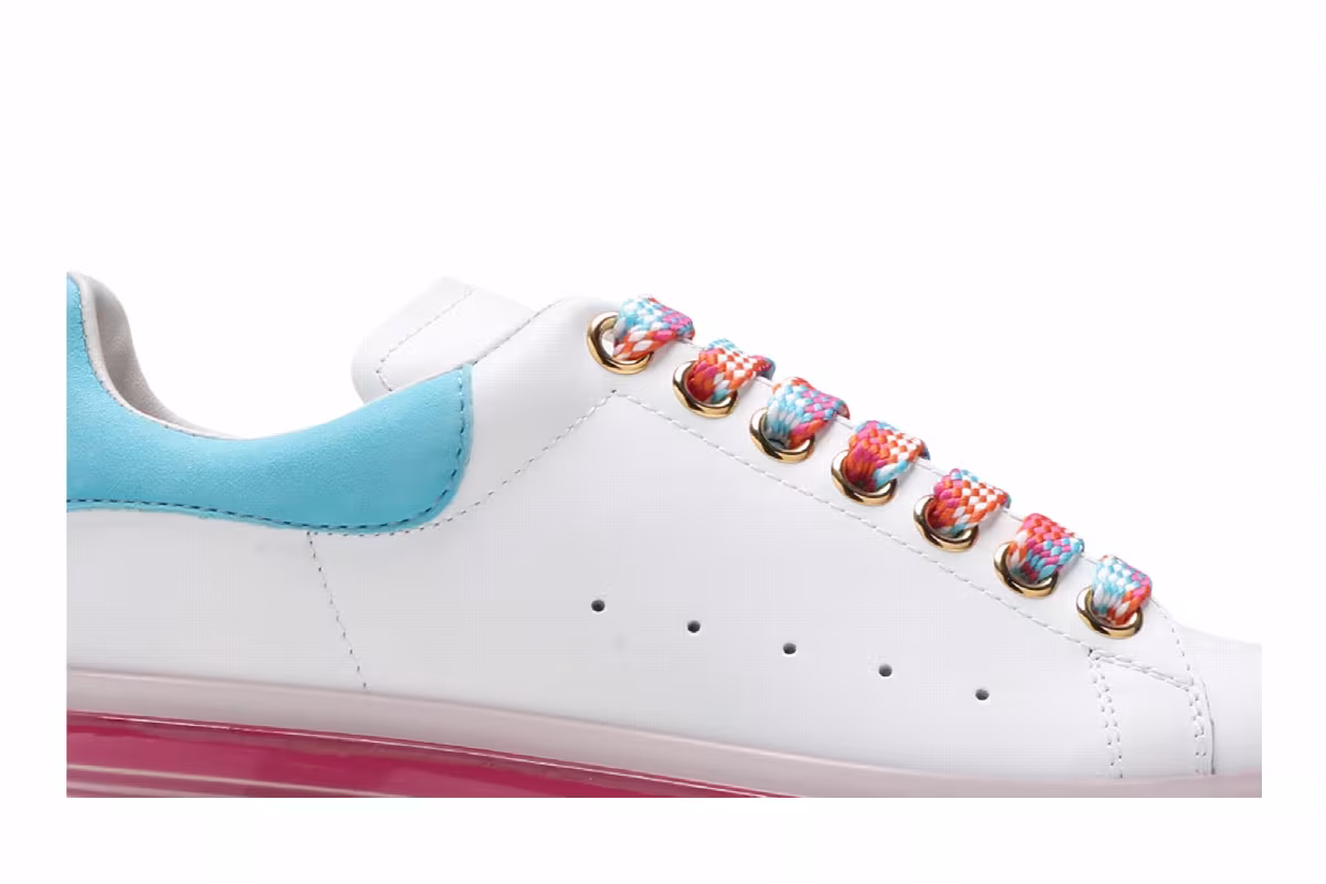 Alexander McQueen Women's Oversized Sneaker White Pink, view 3