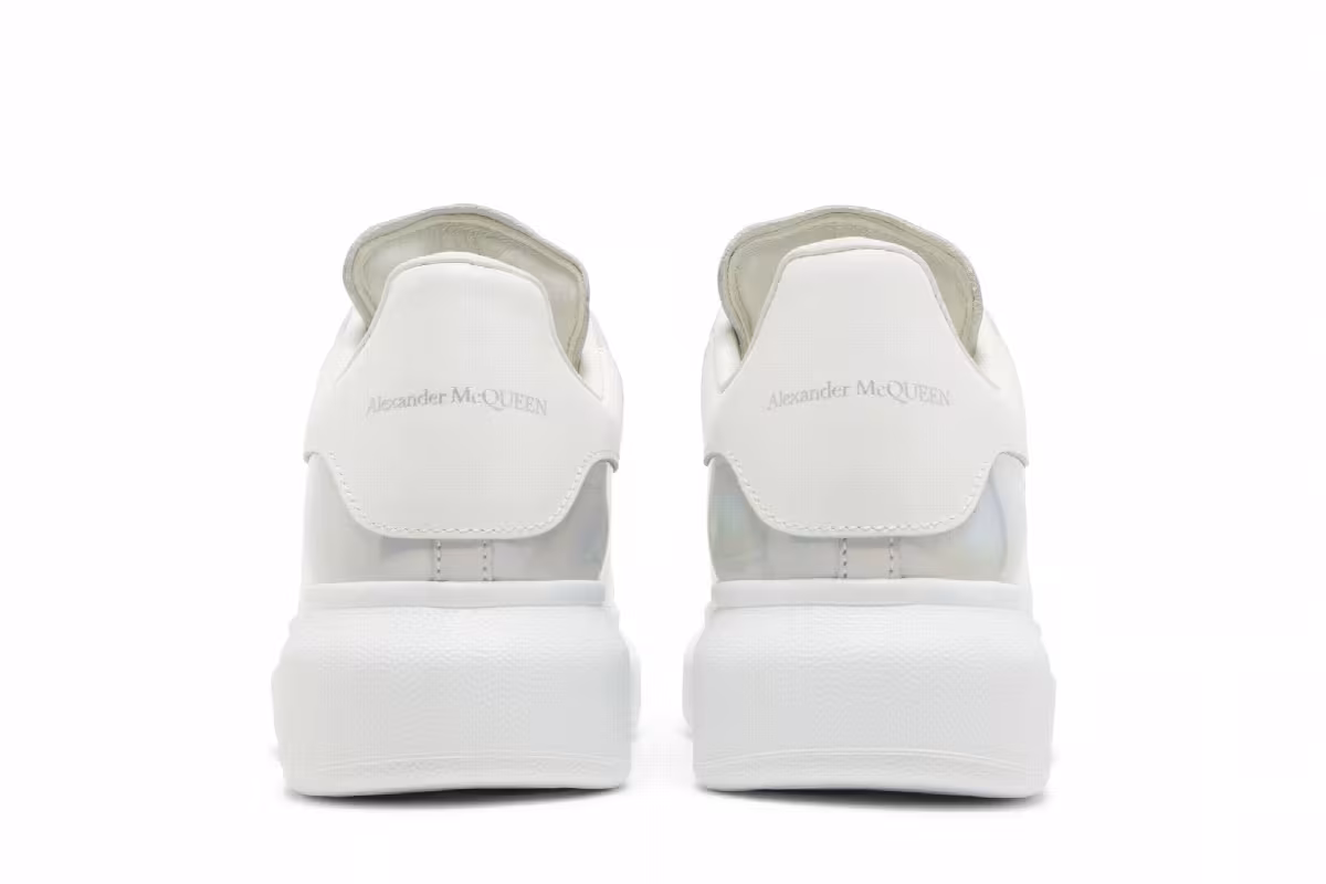 Alexander McQueen Women's Oversized Sneaker White Iridescent, view 7