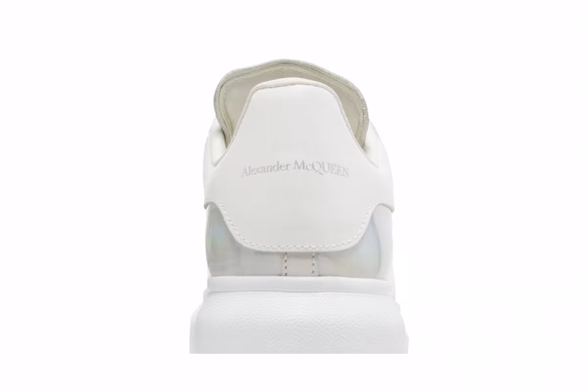 Alexander McQueen Women's Oversized Sneaker White Iridescent, view 8