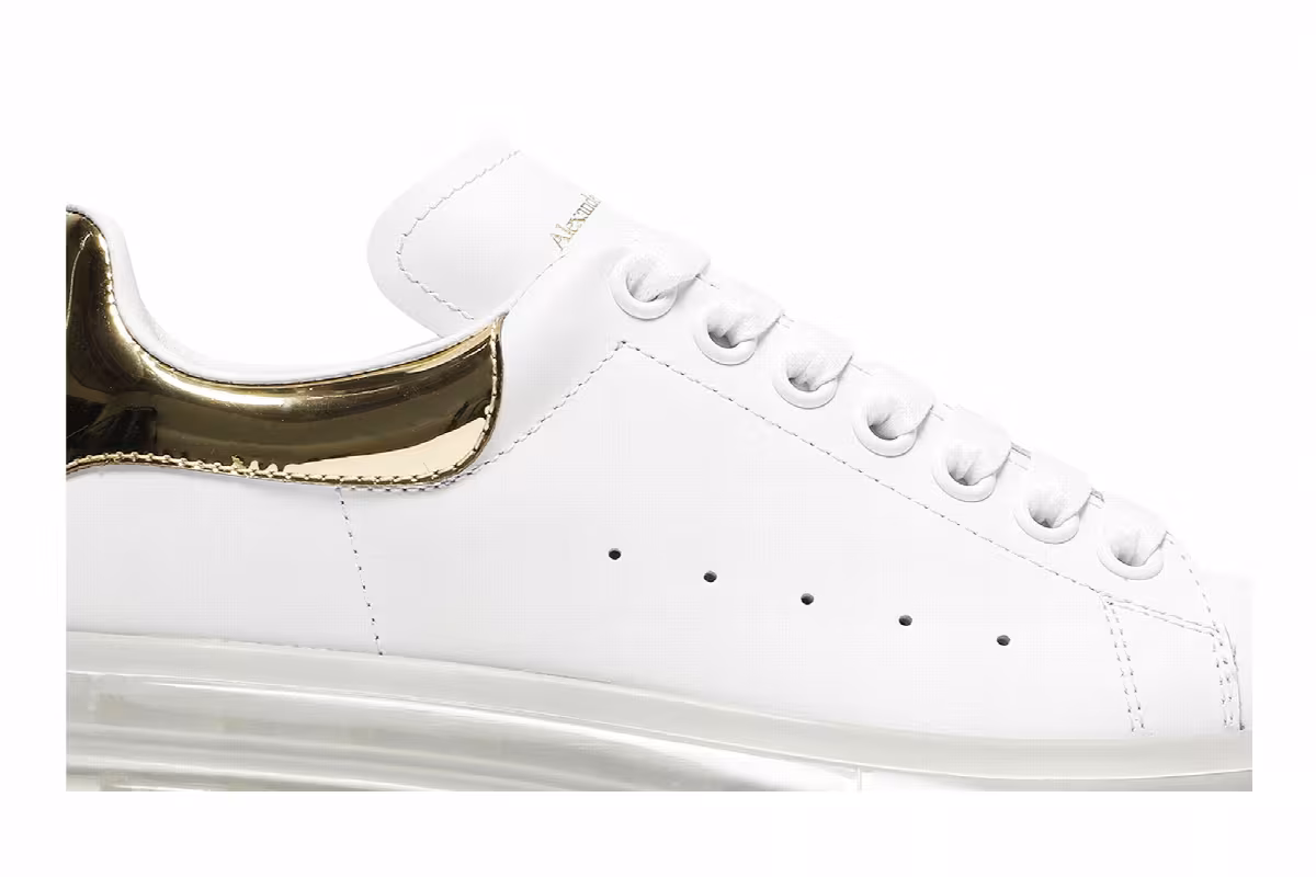 Alexander McQueen Women's Oversized Sneaker Clear Sole - White Gold, view 3