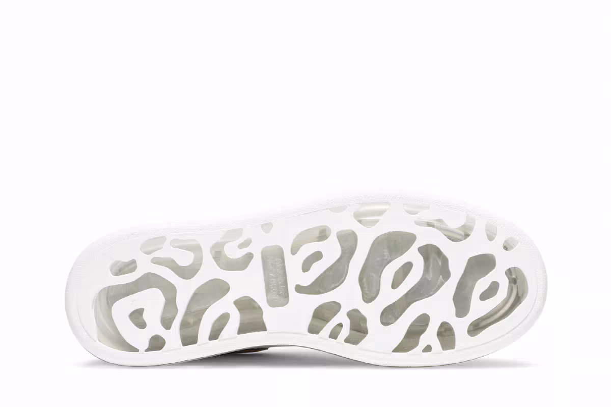 Alexander McQueen Women's Oversized Sneaker Clear Sole - White Gold, view 5