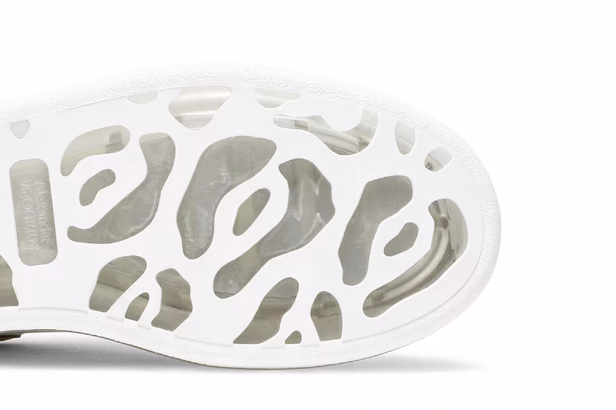 Alexander McQueen Women's Oversized Sneaker Clear Sole - White Gold, view 6