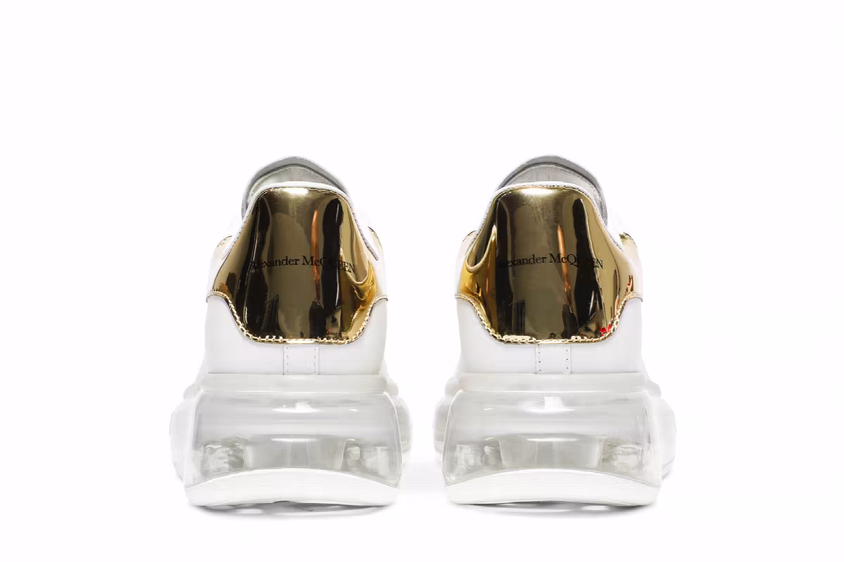 Alexander McQueen Women's Oversized Sneaker Clear Sole - White Gold, view 7