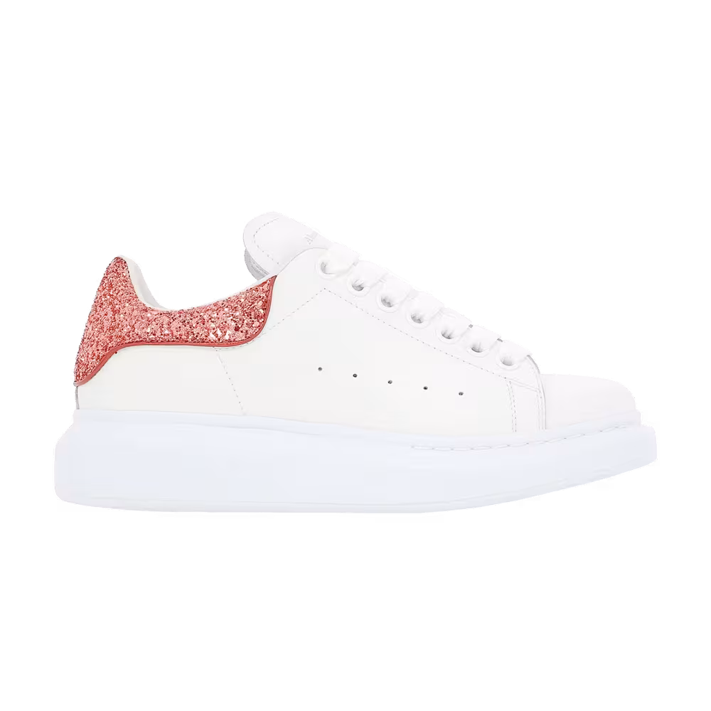 Alexander McQueen Women's Oversized Sneaker White Coral Glitter