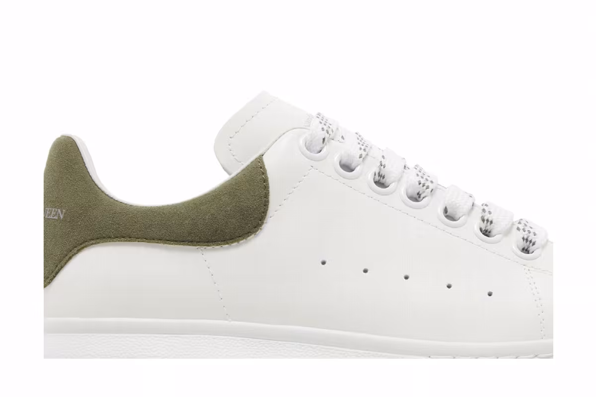 Alexander McQueen Women's Oversized Sneaker White Khaki, view 3