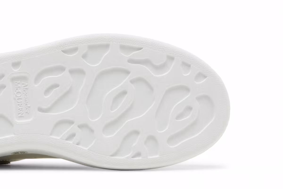 Alexander McQueen Women's Oversized Sneaker White Khaki, view 6