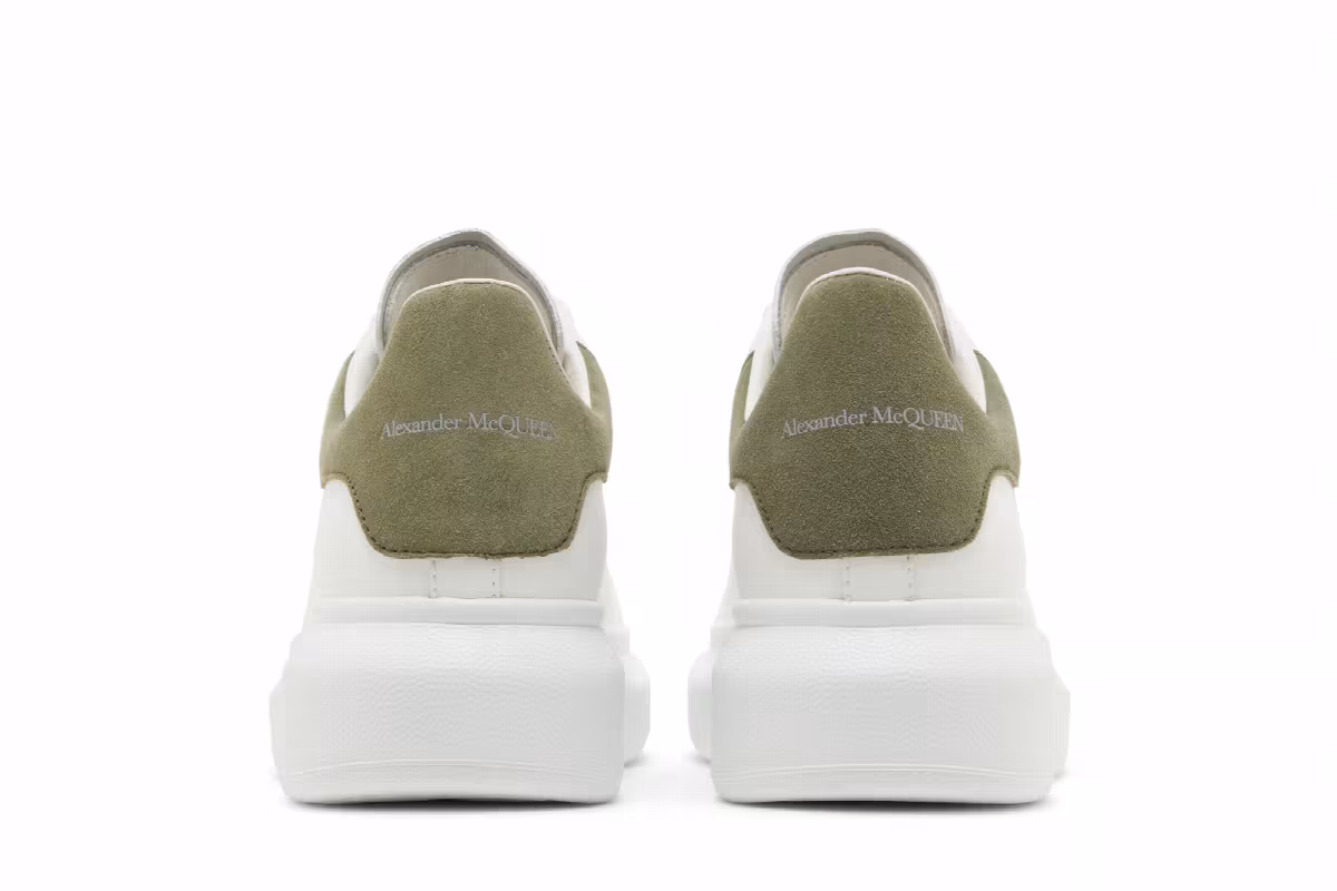Alexander McQueen Women's Oversized Sneaker White Khaki, view 7