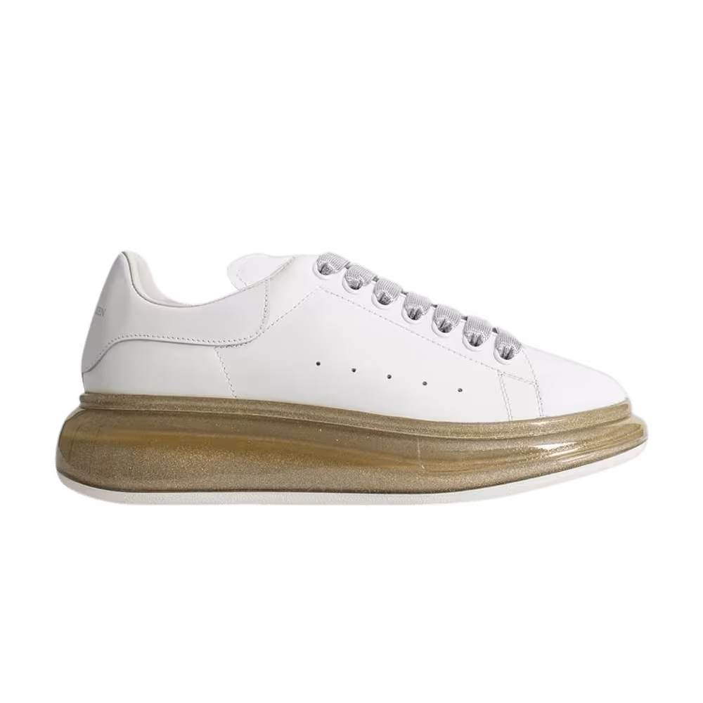 Alexander McQueen Women's Oversized Sneaker White Brown Glitter