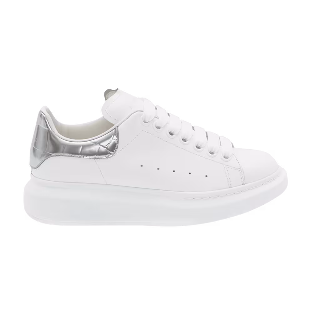 Alexander McQueen Women's Oversized Sneaker Silver Crocodile