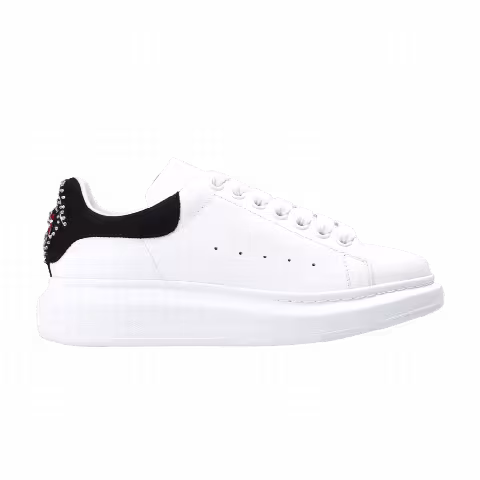 Alexander McQueen Wmns Oversized Sneaker 'White Black Heart Crystal'