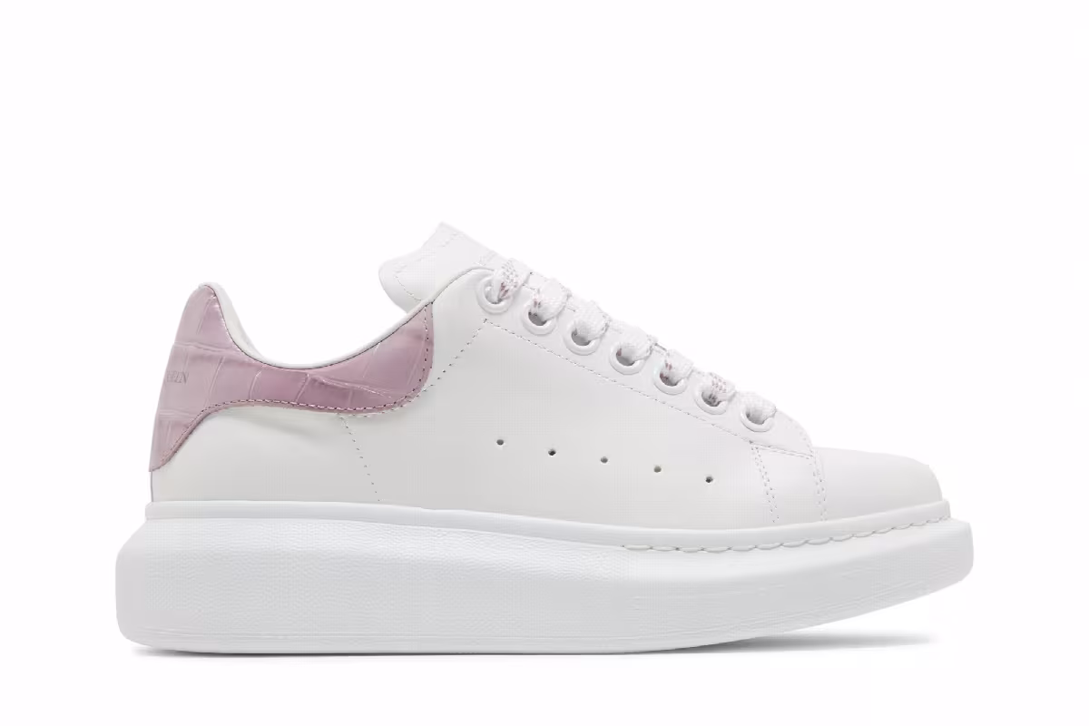 Alexander McQueen Women's Oversized Sneaker White Antic Pink, view 2