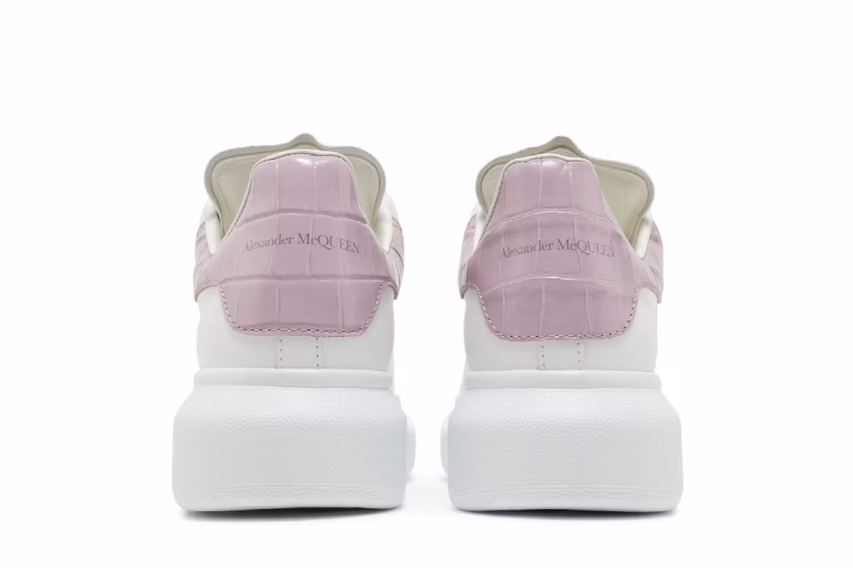 Alexander McQueen Women's Oversized Sneaker White Antic Pink, view 7