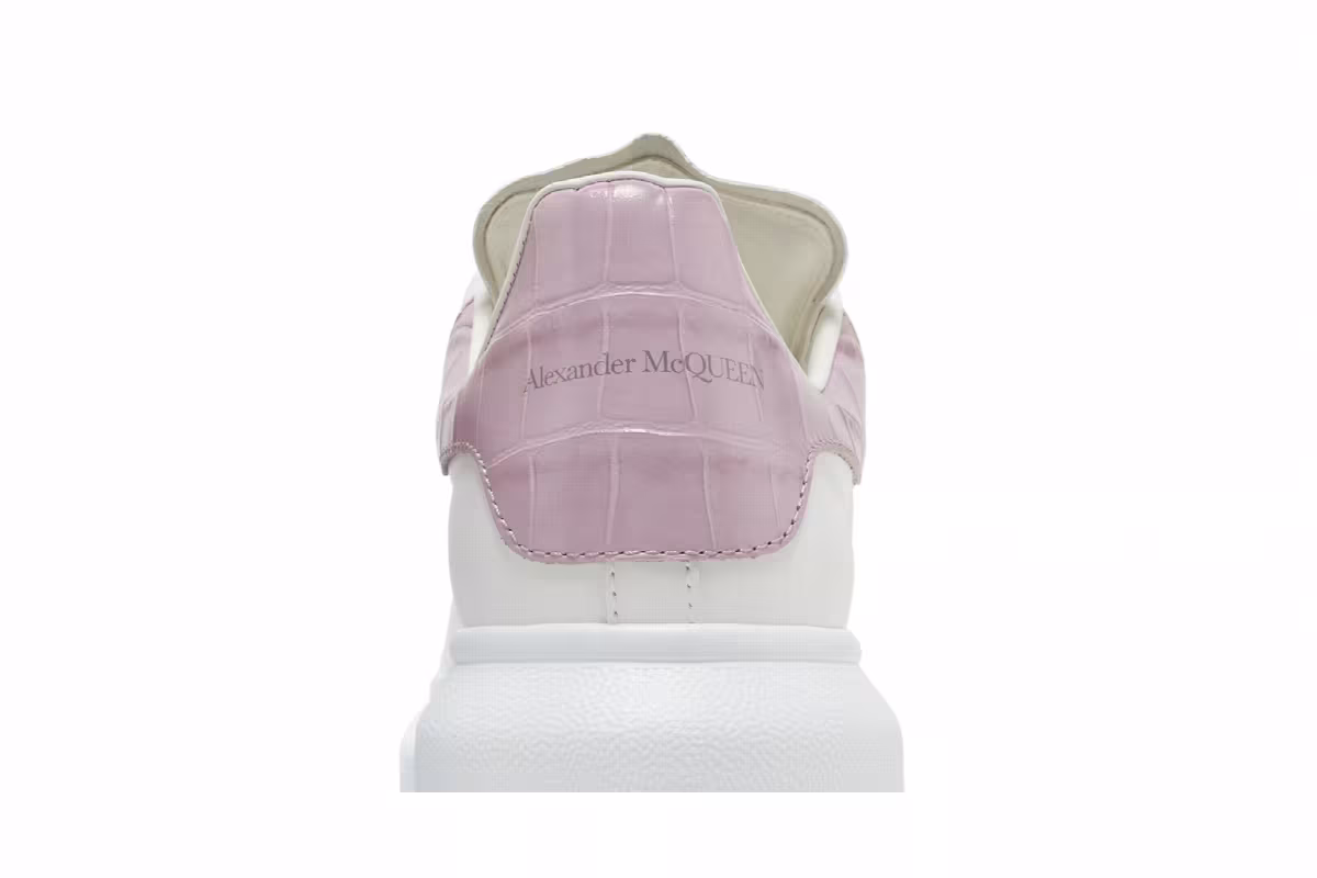 Alexander McQueen Women's Oversized Sneaker White Antic Pink, view 8
