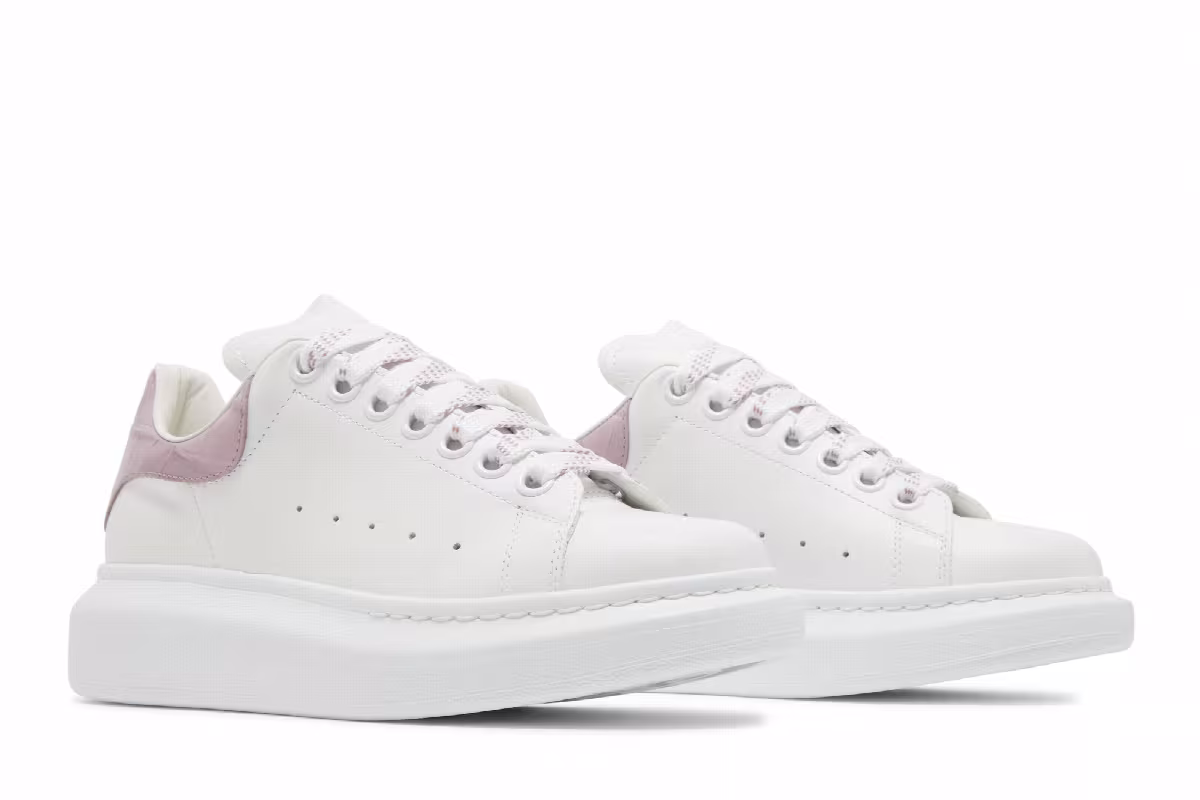 Alexander McQueen Women's Oversized Sneaker White Antic Pink, view 9