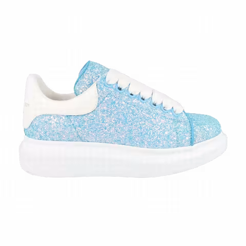 Alexander McQueen Wmns Glitter Oversized Sneaker 'White Blue'