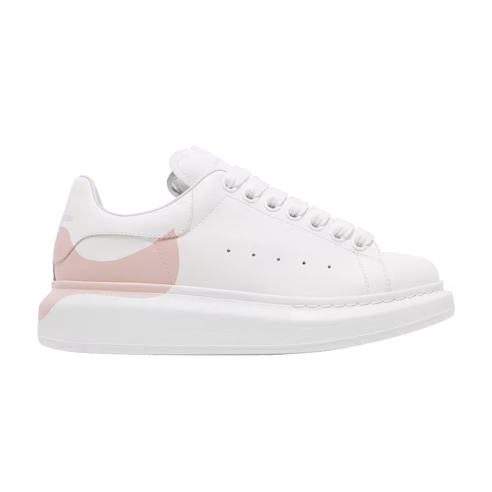 Alexander McQueen Women's Oversized Sneaker Drop Heel Counter Print - White Rose