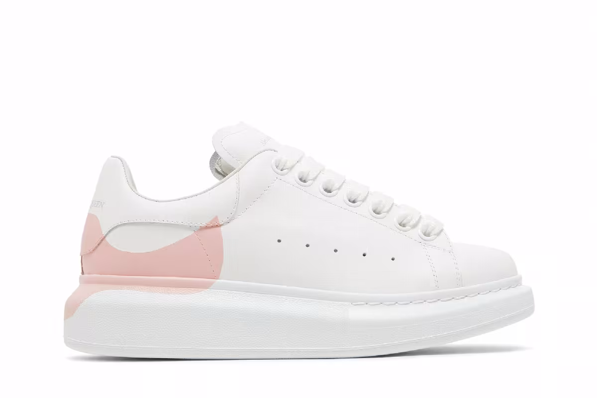 Alexander McQueen Women's Oversized Sneaker Drop Heel Counter Print - White Rose, view 2