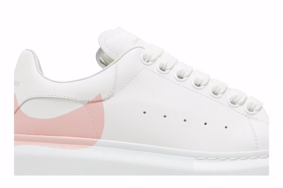 Alexander McQueen Women's Oversized Sneaker Drop Heel Counter Print - White Rose, view 3