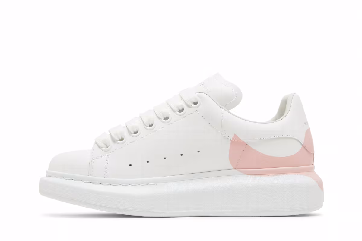 Alexander McQueen Women's Oversized Sneaker Drop Heel Counter Print - White Rose, view 4