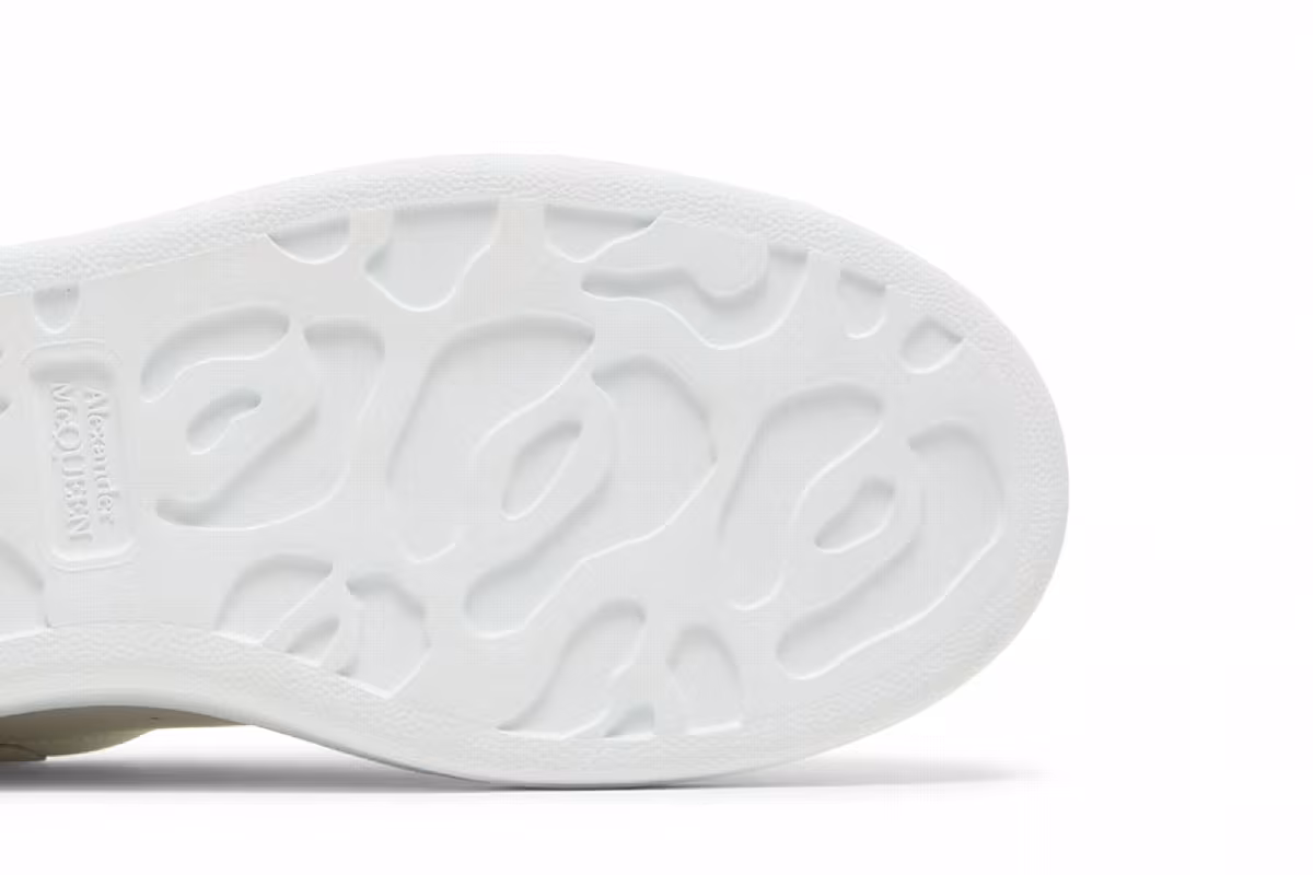Alexander McQueen Women's Oversized Sneaker Drop Heel Counter Print - White Rose, view 6