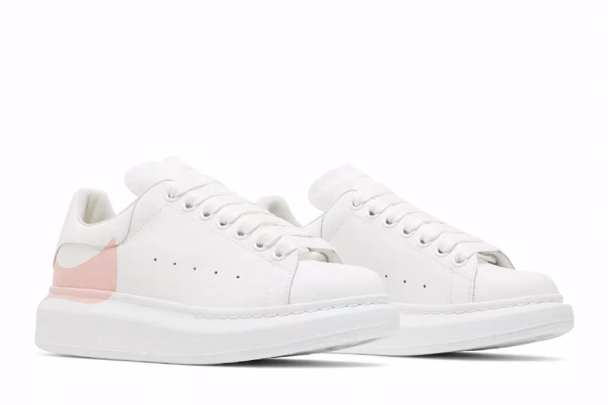 Alexander McQueen Women's Oversized Sneaker Drop Heel Counter Print - White Rose, view 9