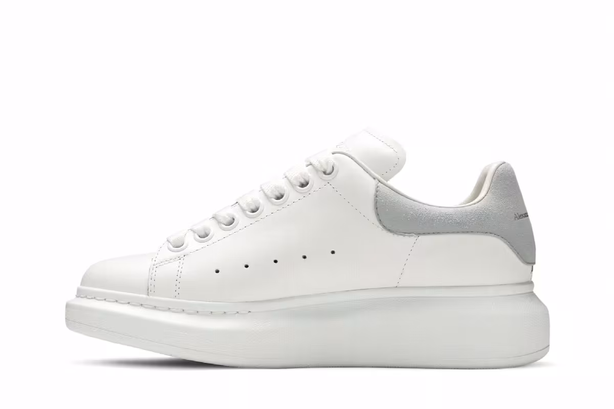 Alexander McQueen Women's Oversized Sneaker White Dove Grey, view 4