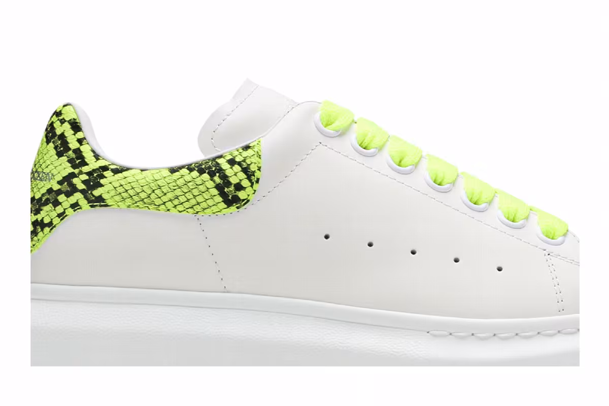 Alexander McQueen Women's Oversized Sneaker Snake Print - White Yellow, view 3