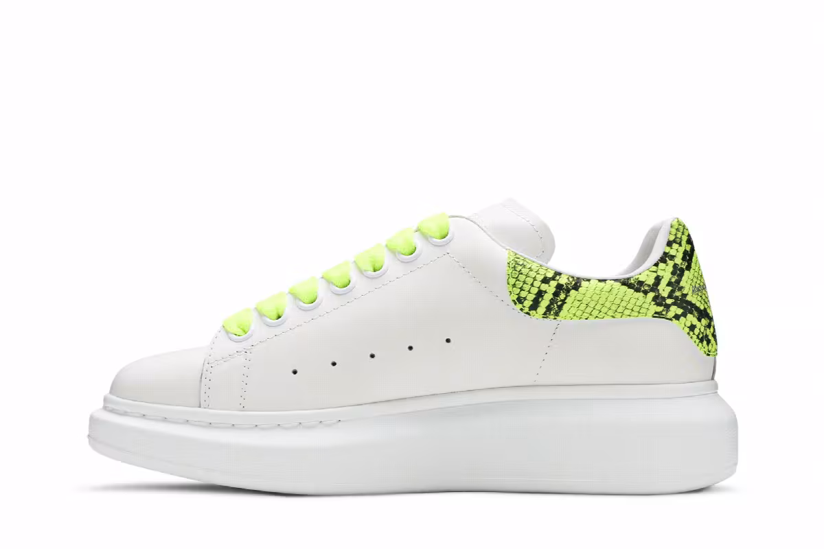 Alexander McQueen Women's Oversized Sneaker Snake Print - White Yellow, view 4