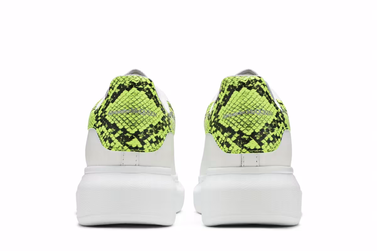 Alexander McQueen Women's Oversized Sneaker Snake Print - White Yellow, view 7