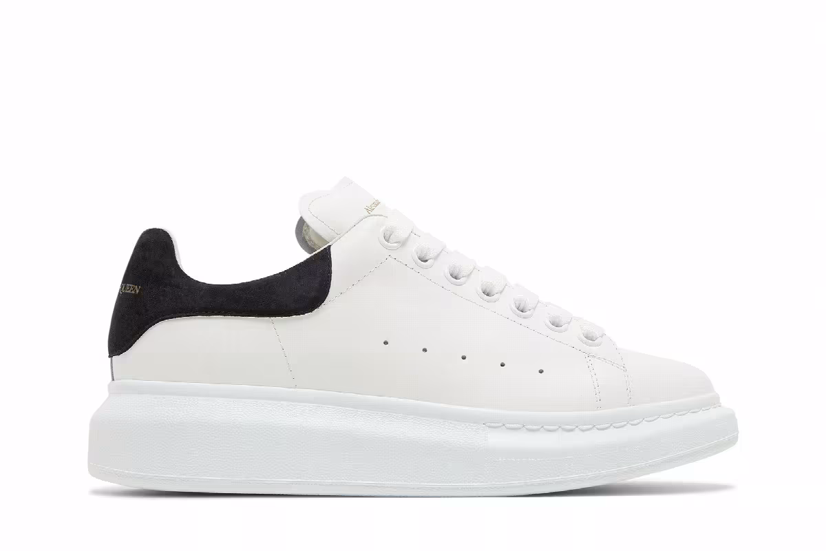 Alexander McQueen Women's Oversized Sneaker White Black, view 2