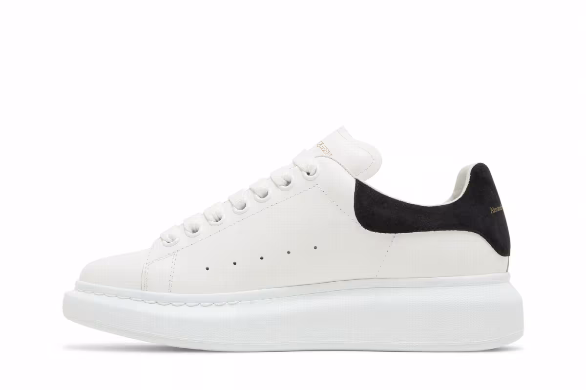 Alexander McQueen Women's Oversized Sneaker White Black, view 4