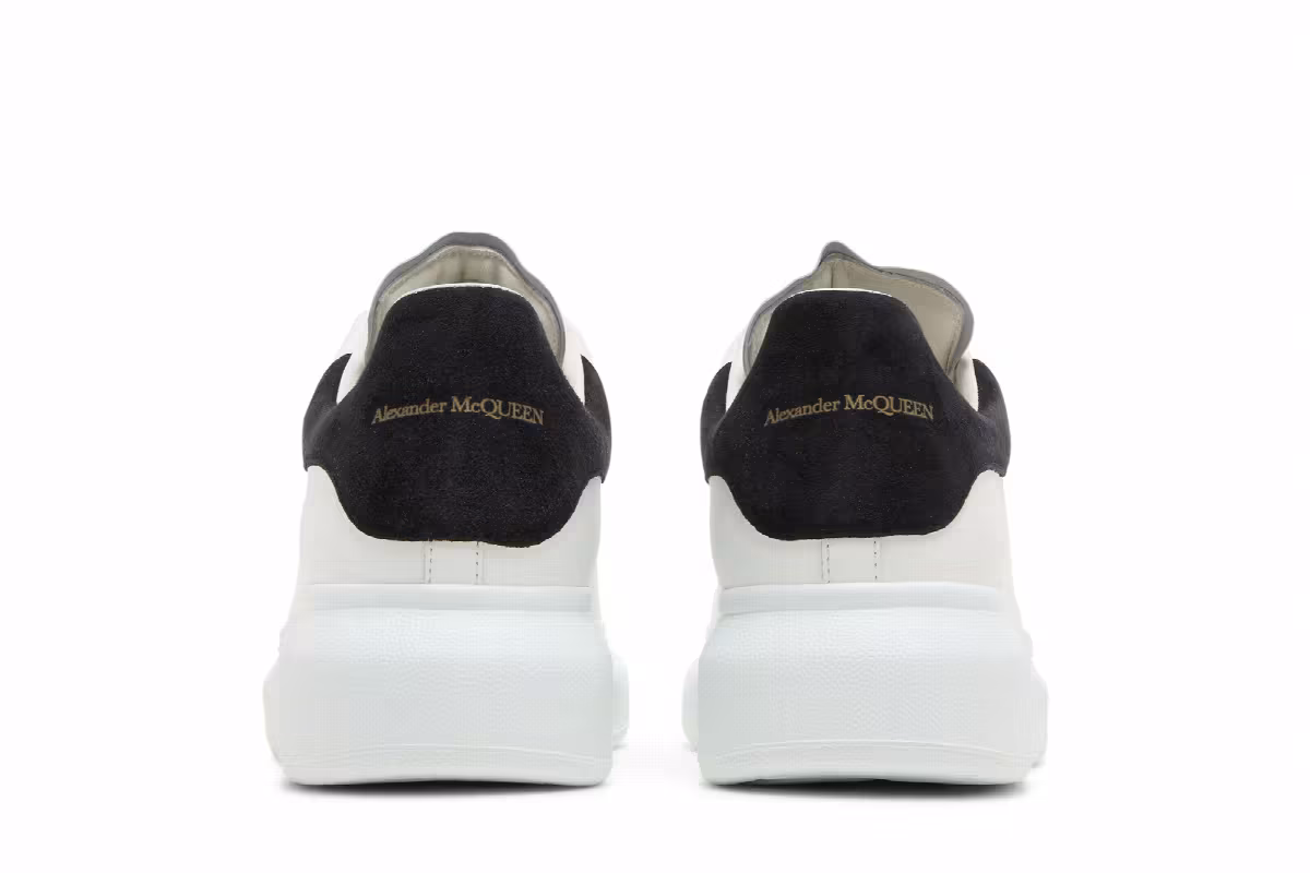 Alexander McQueen Women's Oversized Sneaker White Black, view 7