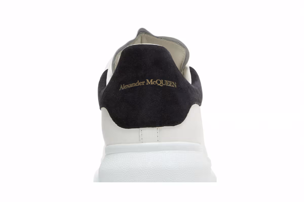 Alexander McQueen Women's Oversized Sneaker White Black, view 8