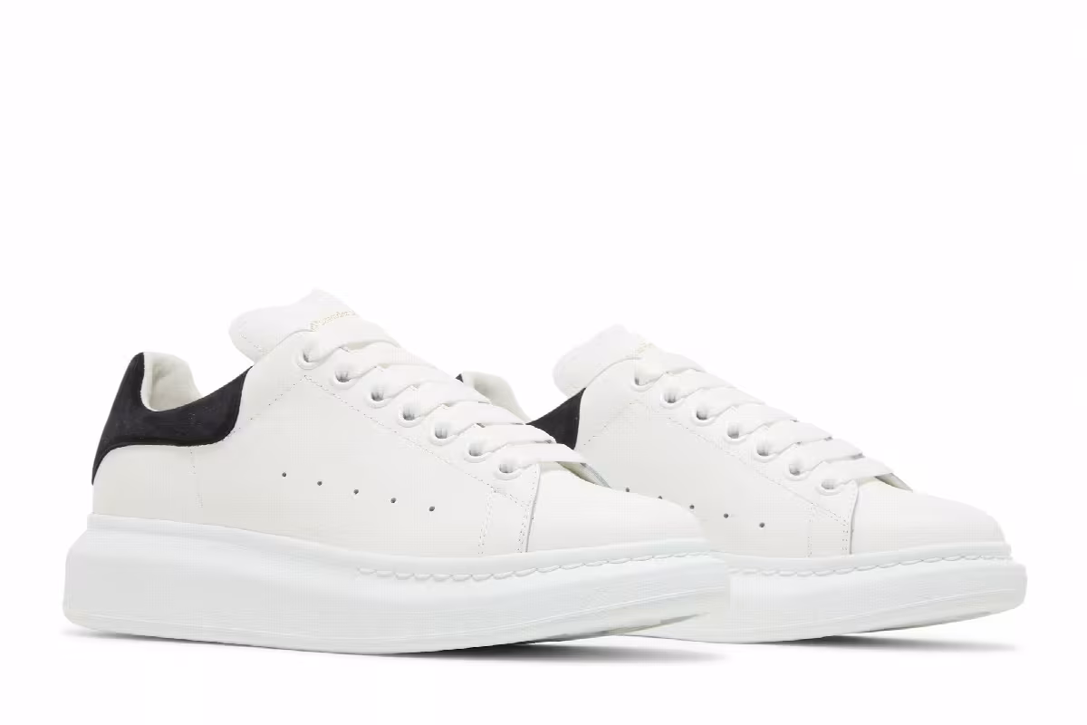 Alexander McQueen Women's Oversized Sneaker White Black, view 9