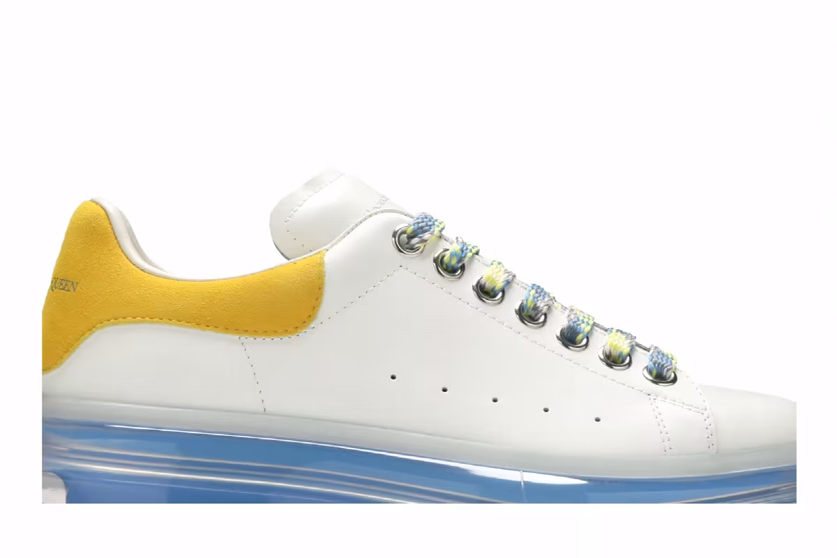 Alexander McQueen Women's Oversized Sneaker White Light Blue, view 3