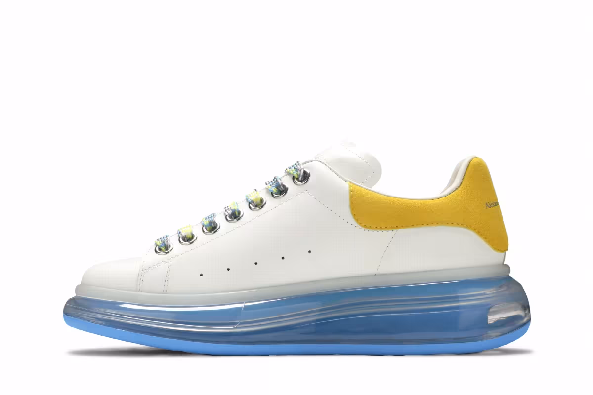 Alexander McQueen Women's Oversized Sneaker White Light Blue, view 4